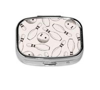 Bowling Pins and Balls,Meta Pill Box 2 Compartment Medicine Case,Portable Organizer