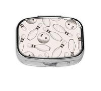 Bowling Pins and Balls,Meta Pill Box 2 Compartment Medicine Case,Portable Organizer,Rectangle Meta Portable Organizer Pill Box 676 Compartment Medicine Case
