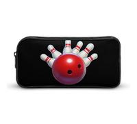 Bowling Pins Portable Pencil Case Pouch Big Capacity Pen Bag for Office Stationery Organizer