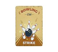 Bowling Retro Metal Tin Signs Bowling Club Strike Posters Bowling Alley Wall Art Decor Bowlers Room Home Printing Plaque Decoration 12x16 Inches