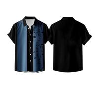 Bowling Shirt for Men UK Retro Bowling Shirt 1950s Rockabilly Style T Shirts Short Sleeve Comfortable Button Down Music Hawaiian Shirts