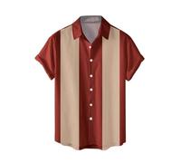 Bowling Shirt Men's Short Sleeve Shirts Button Down Mens T Casual Cotton Summer Beach Henley Tops Hawaiian for Men UK White Holiday Wedding Party 1940s Clothing Print Blouse Tropical