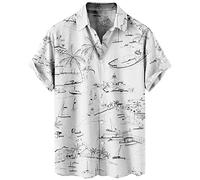 Bowling Shirts Chest Pocket Short Sleeve Button Down Shirt Regular Fit Shirts Men's Geometric Print Breathable Hawaiian Short Sleeve Shirt Men's Short Sleeve Shirts Corduroy JANUK40430HOT1526