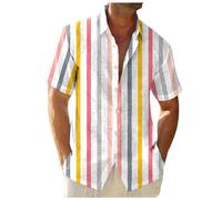 Bowling Shirts for Men Print Short Sleeve Regular Fit Hawaiian Casual Button Down Beach Shirt Cuban Guayabera Wedding Embroidered Tops Hipster Hip Hop Tshirts (Men Hawaiian Tropical Shirts White, M)