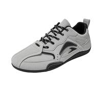 Bowling Shoes Lawn Bowls Mens Wide Fit Lace Up Sneakers Men Basketball Training Trainers Anti-Slip Sport Footwear Low Top Athletic Flats Inner Heightening Youth Shoe Lightweight Trainer Grey