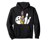 Bowling Sport Autism Awareness Puzzle Different Mom Dad Pullover Hoodie