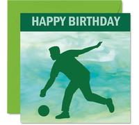 Bowling Sport Birthday Cards - Boys in Sports - Happy Birthday Card for Boy Son Brother Grandson Nephew Uncle Cousin, 145mm Bday Greeting Cards
