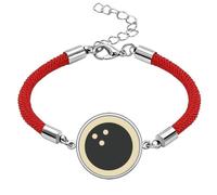 Bowling Sport Simple Geometry Pattern Lucky Red String Bracelet Rope Bracelet Handmade