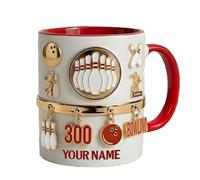 Bowling Themed Coffee Mug Personalized Ceramic Novelty Sport Fan Cup Custom Name Funny Drinkware Strike Pin Lane Design Gift Home Office Birthday Present Idea Bowling Mug Bòwling Gift Mùg