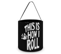 Bowling This Is How I Roll Foldable Halloween Trick Or Treat Bags Tote Goodie Candy Bucket Gift Party Favor Supplies