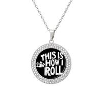 Bowling This Is How I Roll Women's Necklace Round Pendant Circle Charm Necklaces Fashion Jewelry