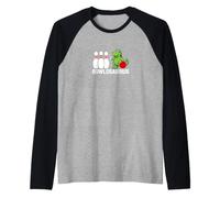 Bowlosaurius Funny Bowling Dinosaur Pun Raglan Baseball Tee