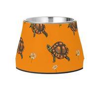 Bowls for Dogs Non Slip Stainless Steel Feeder Pets Bowl for Small Pet Slow Down Eating Funny Eastern Box Turtle Reptile
