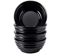 Bowls Glass Set of 4 | 6 | 12 Cereal Dessert 14cm Black Bowl Modern Quality Black Serving Small Tableware Soup Ramen Breakfast Wedding Parties Restaurant Pasta Fruit Nuts Rice