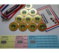 BOWLS MEDALS SET OF 10-50MM METAL- WITH RIBBON AND CERTIFICATE- CHOOSE FROM GOLD SILVER OR BRONZE