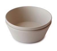 Mushie Dinnerware Bowls for Kids | Tableware Set of 2 Reusable BPA Free Bowls | Dishwasher & Microwave Safe | Made in Denmark | Round (Vanilla)