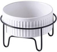 Bowls, Soup Bowls， Ceramic BowlSoup Bowl,Rice Bowl,reakfast Bowl,Ceramic Cat Bowl Dish With Stand For Food And Water Feeder, Modern Cute Heavy Weighted Small Size Dogs Bowls-White-850ml/2 (Color : Wit