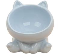 Bowls, Soup Bowls， Ceramic BowlSoup Bowl,Rice Bowl,reakfast Bowl,Cute Cat Shaped Raised Tilted Ceramic Cat Bowl, Elevated Slanted Shallow Angled Cat Dish,Size For Cat And Small Dog-pink-1 (Color : Blu