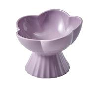 Bowls, Soup Bowls， Ceramic BowlSoup Bowl,Rice Bowl,reakfast Bowl,Flower Shaped Cat Food Bowl, Ceramic Dog Bowls Small Size Dog, Purr Bowls For Cats-pink-1 (Color : Roze, Size : 108)(Purple)
