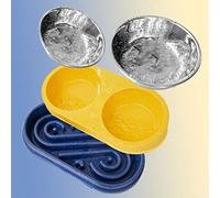 Bowls Stainless Steel Slanted Pet Bowl Slip Slow Feeder Stand Food Water Feeding for Cats Small Dogs