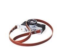 BOWMAN Leather Camera Strap Fixed Length Minimal Handmade Shoulder Strap Camera Neck Strap for Fujifilm Sony Nikon Canon Leica (Dark Tan, Long (120cm / 47"))
