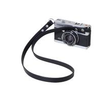 BOWMAN Leather Camera Strap Fixed Length Minimal Handmade Shoulder Strap Camera Neck Strap for Fujifilm Sony Nikon Canon Leica (Black, Long (120cm / 47"))