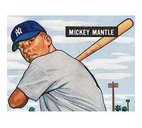Bowman Mickey Mantle Baseball Card Portrait Unframed Wall Art Print Poster Home Decor Premium