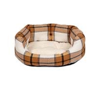 Danish Design Navy Bowmore Brushed Check Design Dog/Puppy Deluxe Slumber Bed Small 24in