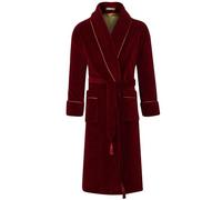 Bown of London Donington Luxury Cotton Long Velvet Robe in Burgundy (M/L)