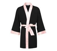 Bown of London Women's Lightweight Short Dressing Gown - Persephone in Black | Size: XL Bown of London Black XL