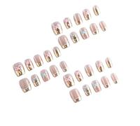 Bows False Nails with Shimmering Cats-Eye Finish 30pcsPress on for Wedding and Daily Use Manicure Art