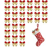Bows for Christmas, 36 Pieces, Mini Home Decoration, Small Christmas Bows for Festive Garlands, Wreaths, Crafts, Indoor, Outdoor, Fireplace, Wall, Window, Door, Wedding