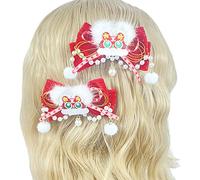 Bows Hair Clips Ribbon Bows Barrette Ruffle Headband New Year Photo Props Headwear For Special Event
