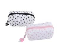 Bows Pencil Case Set of 2 with Zip, Bows Pencil Case, Soft Zip, Cute Organiser, Aesthetic Bag, Purse for Beauty, School Supplies