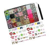 Bows Ribbon Nails Art Decorations in 28 Grids for Easy Application Party Nails Decorations