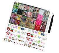 Bows Ribbon Nails Art Decorations in 28 Grids for Easy Application Permanent Nails Art Pieces