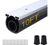 BOWSEN Heavy-Duty U+O Ring Universal Garage Door Bottom Seals Weatherstrip Weather Stripping Rubber with Aluminum Track Retainer Kit, Black (10FT, 1-5/8" Width)