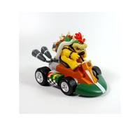 (Bowser Koopa) Gifts Super Mario Kart Princess Peach Pull Back Figure Car Pvc Collection Toy