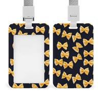 Bowtie Pasta Funny ID Badge Holder with Detachable Neck Lanyards Vertical Card for Offices Men Women