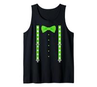 Bowtie with Shamrock Suspenders Irish Tuxedo St Patricks Day Tank Top