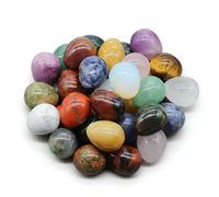 BOWTONG 10pcs Crystal Eggs Bulk, Mini Easter Egg Rock Crystal Gemstone Polished Mineral Egg Eggs Crystals Rock Colorful Ston