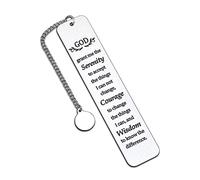 BOWTONG Bible Verse Bookmark with Cross Pendant, Religious Bible Verse Book Marker Serenity Prayer, Inspirational Book Marker for Friend Baptism Faith