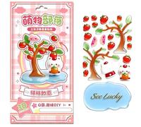 BOWTONG Crystal Stacked 3D Building Stickers,DIY Cute Mini Scenes,3D Puffy Cartoon Resin Decorative S Kit,Reusable Tiny Fun Stickers