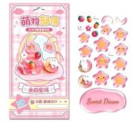 BOWTONG Crystal Stacked 3D Building Stickers,DIY Cute Mini Scenes,3D Puffy Cartoon Resin S Tiny Fun Kit,Reusable Stickers Decorative