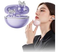 BOWTONG Earphone Wireless Bluetooth With Butterfly Jewelry, Clip-on Earbuds Wireless Bluetooth 5.4 Open Ear Headphones With Detachable Butterfly Earrings, Ear Bud Earrings for Women