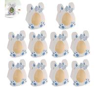 BOWTONG Easter Eggs Candy Boxes,10PCS Carton Bunny Shape Storage Containers with Cookie Window,Rabbit Goodies Pa Boxes,Easter