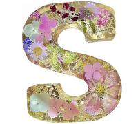 BOWTONG Floral Resin Letter Night Light with Real Pressed Flowers, DIY Handmade Creative Letter Flowers Lamp, Creativity Floral Resin Night Lights Alphabet for Mother, Wife, Women