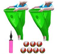 BOWTONG Granny Pants Yard Game, 2Pcs Funny Giant Stretchy Granny Pants, Granny Pants Outdoor Game Set,Outdoor Family Reunion Party Games for Adults, with 9 Bouncy Balls & 1PCS Random Color Pump