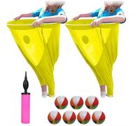 BOWTONG Granny Pants Yard Game, 2Pcs Funny Giant Stretchy Granny Pants, Granny Pants Outdoor Game Set,Outdoor Family Reunion Party Games for Adults, with 9 Bouncy Balls & 1PCS Random Color Pump
