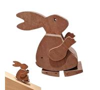 BOWTONG Handmade Walking Wooden Animals, Mechanical Ramp Walker Toy, Gravity Powered Rabbit Desk Elephant Sculpture, Turtle Balance